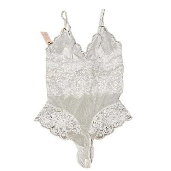 HAH x Free People Size XS NEW  Lace Bodysuit White NWT - Picture 6 of 7